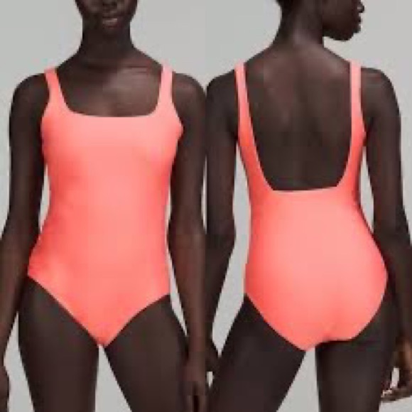 Lululemon waterside square neck one piece swimsuit in raspberry cream size 6 - Picture 3 of 5
